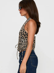Feel This Way Wrap Top Leopard