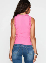 Danyia Frill Top Pink