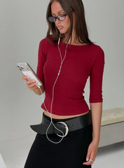 Elaia 3/4 Sleeve Top Red