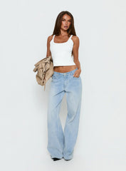 Kasper Cinched Longline Tank Top White
