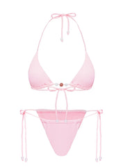 Saide Triangle Bikini Top Pink Stripe