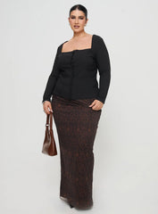Gaskin Long Sleeve Top Black Curve