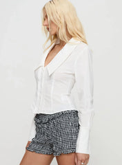Marlaine Long Sleeve Top White