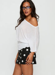 Dayten Off Shoulder Sheer Top White
