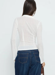 When You Sleep Long Sleeve Top White