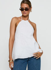 Flutter Halter Top White