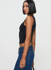Xandi Top Black Leopard