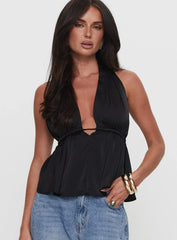 Saddler Halter Top Black