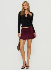 Luetta Cut Out Long Sleeve Top Black