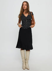 Indulgence Corset Top Black Polka Dot