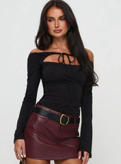 Nevah Long Sleeve Top Black