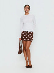 Bradly Shirred Long Sleeve Top White