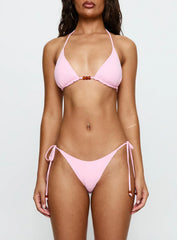 Nevaeh Beaded Triangle Bikini Top Pink