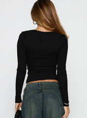 Baseline Rib Long Sleeve Top Black