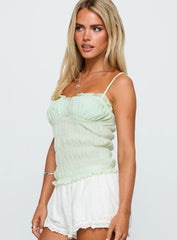 Money Maker Ruched Cami Top Aqua