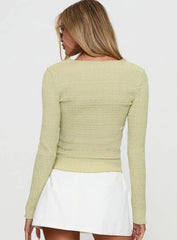 Murphey Ruched Long Sleeve Top Green