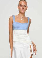 Chantell Top Blue / White