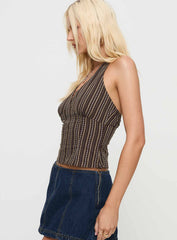 Delfine Top Brown Stripe