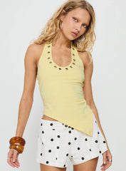 Duelle Stud Asymmetrical Top Yellow