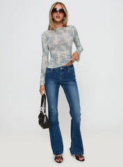 Let It Happen Boat Neck Long Sleeve Top Leopard