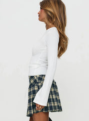 Craving Long Sleeve Tie Detail Top Ivory