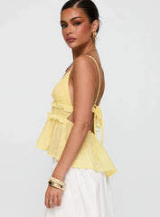 Blondelle Frill Detail Top Yellow