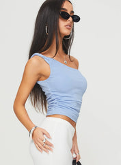 Messenger One Shoulder Top Blue