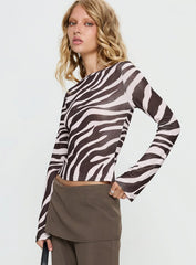Casidee Long Sleeve Top Zebra