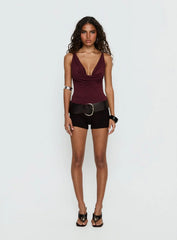 Nerolia Halter Ring Top Burgundy