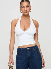 Whimsy Halter Top White