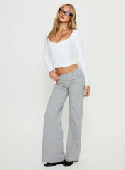 Evangelene Long Sleeve Top White
