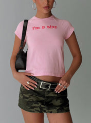 I'm A Star Graphic Top Pink