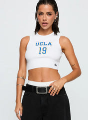 UCLA Cutoff Tank Top White
