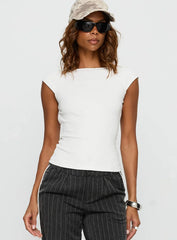 Drives Me Crazy Backless Top White