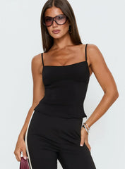 Elanah Structured Cami Top Black