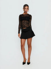 Uzo Long Sleeve Top Black Lace