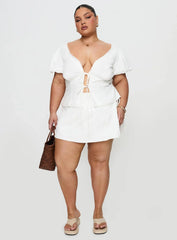 Wilhelmina Blouse Top White Curve
