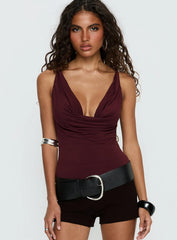 Nerolia Halter Ring Top Burgundy