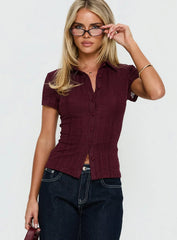When You Sleep Short Sleeve Top Wine