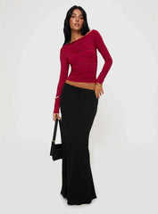Spiller Off The Shoulder Top Burgundy