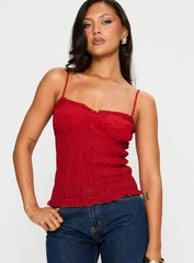 Money Maker Ruched Cami Top Red
