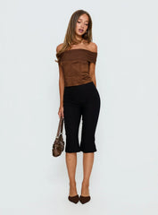 Kaari Off Shoulder Corset Top Chocolate