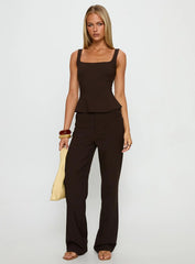 Kinsie Tailored Top Brown