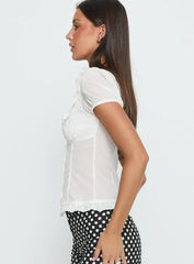 Caryann Frill Blouse Top White