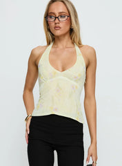 Dymond Halter Top Yellow Floral