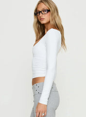 Evangelene Long Sleeve Top White