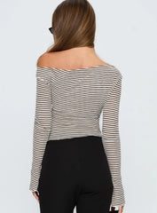 Synergies Long Sleeve Top Brown / White Stripe