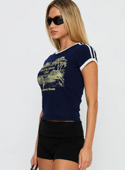 North Shore Graphic Top Blue