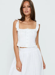 Isadoria Frill Top White
