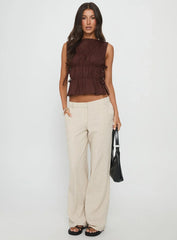 Endless Summers Tie Side Top Chocolate